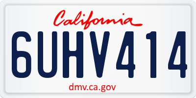 CA license plate 6UHV414