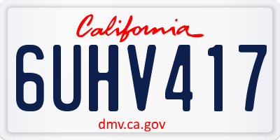 CA license plate 6UHV417