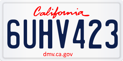 CA license plate 6UHV423