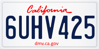 CA license plate 6UHV425