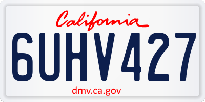 CA license plate 6UHV427
