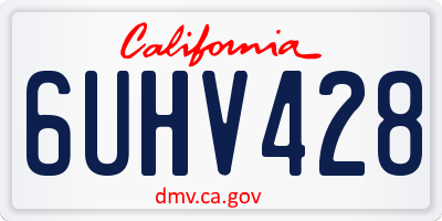 CA license plate 6UHV428