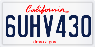 CA license plate 6UHV430