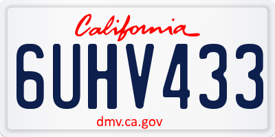 CA license plate 6UHV433