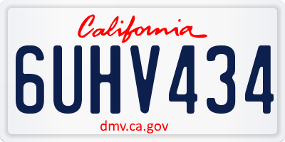 CA license plate 6UHV434