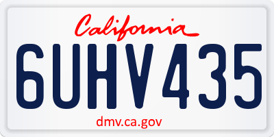 CA license plate 6UHV435