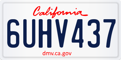 CA license plate 6UHV437