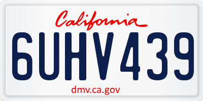 CA license plate 6UHV439