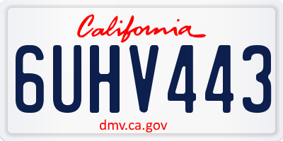 CA license plate 6UHV443