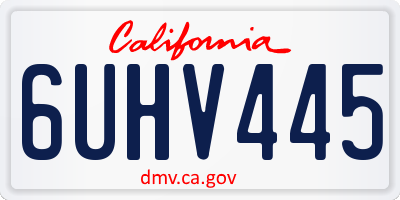 CA license plate 6UHV445