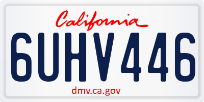 CA license plate 6UHV446