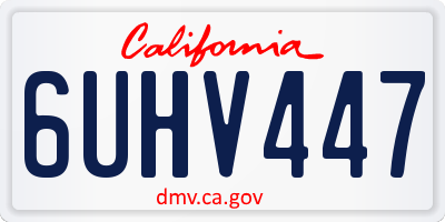 CA license plate 6UHV447