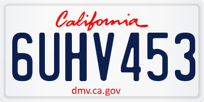CA license plate 6UHV453