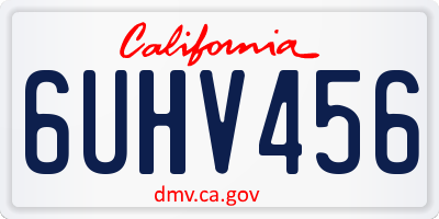 CA license plate 6UHV456