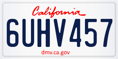 CA license plate 6UHV457