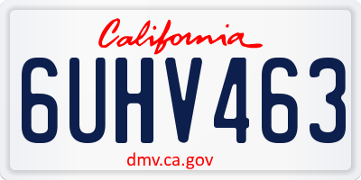 CA license plate 6UHV463