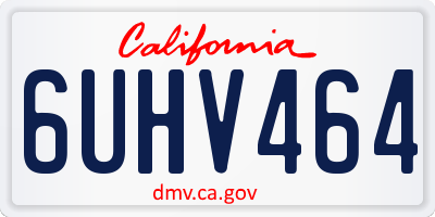 CA license plate 6UHV464