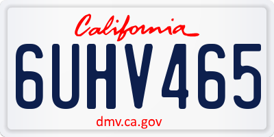CA license plate 6UHV465
