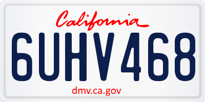 CA license plate 6UHV468