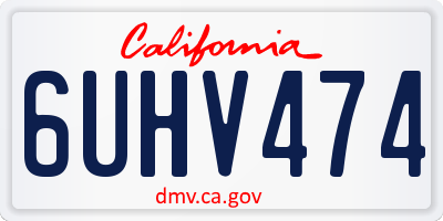 CA license plate 6UHV474