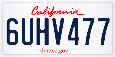 CA license plate 6UHV477