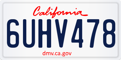 CA license plate 6UHV478