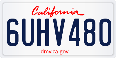 CA license plate 6UHV480