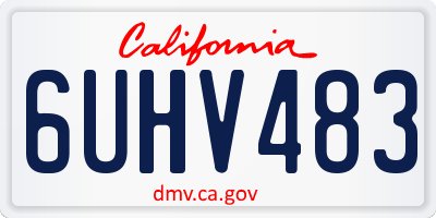 CA license plate 6UHV483
