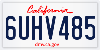 CA license plate 6UHV485