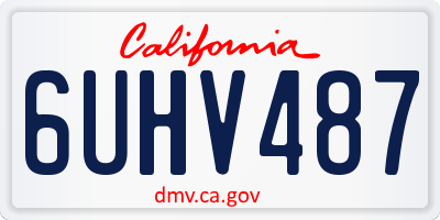 CA license plate 6UHV487