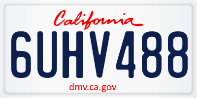 CA license plate 6UHV488