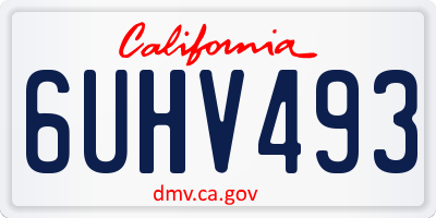 CA license plate 6UHV493