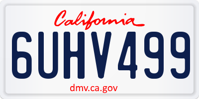 CA license plate 6UHV499