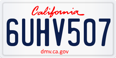 CA license plate 6UHV507