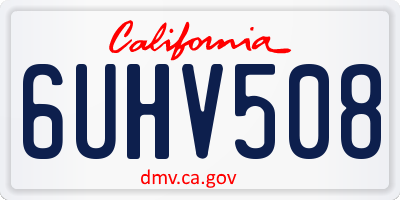 CA license plate 6UHV508