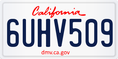 CA license plate 6UHV509