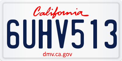 CA license plate 6UHV513