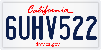CA license plate 6UHV522
