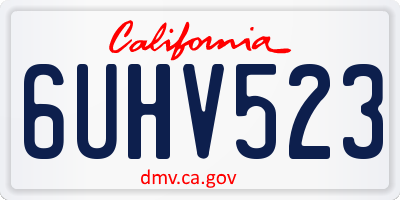 CA license plate 6UHV523