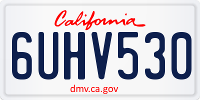 CA license plate 6UHV530