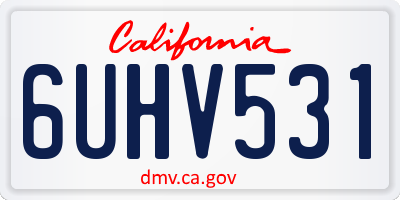 CA license plate 6UHV531