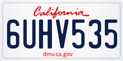 CA license plate 6UHV535