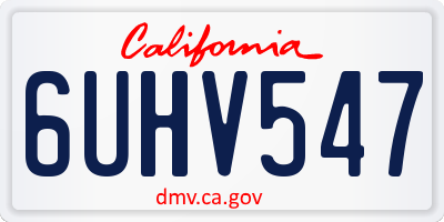 CA license plate 6UHV547