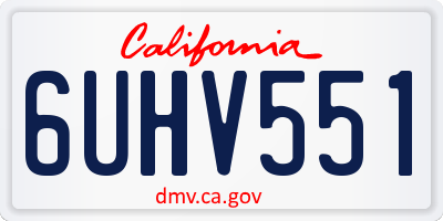 CA license plate 6UHV551