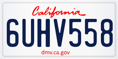 CA license plate 6UHV558