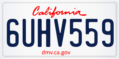CA license plate 6UHV559