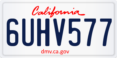 CA license plate 6UHV577