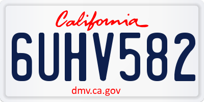 CA license plate 6UHV582