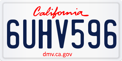 CA license plate 6UHV596