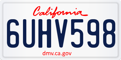 CA license plate 6UHV598